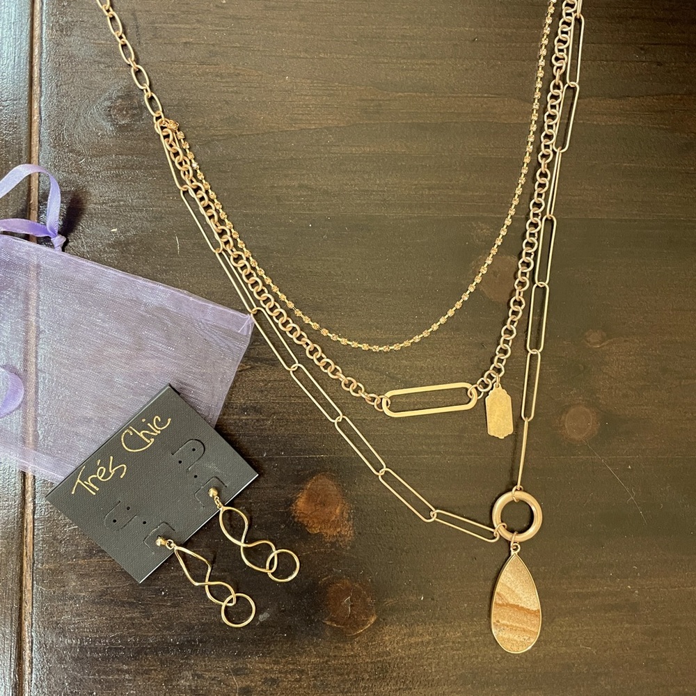 Tres chic Necklace and Earrings set.